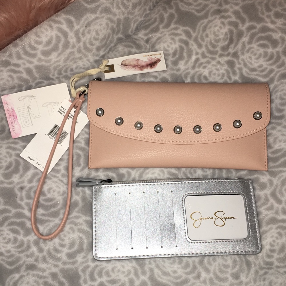Jessica Simpson clutch/wristlet with card wallet